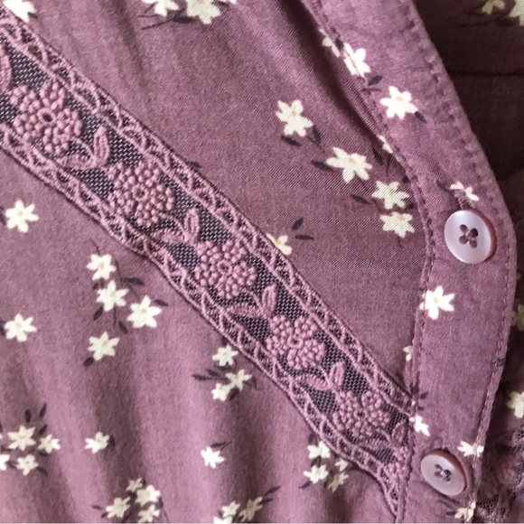 American Eagle mauve oversized layered asymmetric long sleeves top - Picture 12 of 14